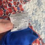 Eva Franco Blue and Red Bohemian Long Sleeve Lined Maxi Dress Size Medium Photo 4