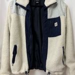 BDG Fleece Jacket - Navy and Cream Photo 1