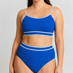 Womens Bikini‎ Set Size L Blue High Waist Sporty Swimwear Coastal Summer Beach Size L Photo 0