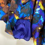 Boden Blue Brown Yellow Printed Short Sleeve Silk Blend Dress Womens Size 6 Long Photo 5