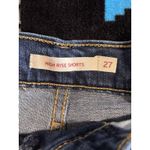Levi's Denim Jean Shorts Med Wash Size 27 Booty Mid Rise Raw Hem Zip Pockets Photo 4