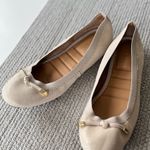 Kelly & Katie  Pearl White Alligator Leather Ballet Flats with Bows Size 7.5 Photo 1