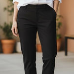 Talbots  Heritage Black Flat Front Ankle Crop Pants Side Slit Size 14p Workwear Photo 0