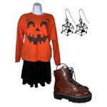 Spirit Halloween Black Velvet Skater Mini Skirt Large Photo 4