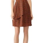 Slate + Willow  Rust Brown Silk Leopard Print Dress Photo 0