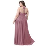 Azazie  Veronica Dress Womens A16 Bridesmaid Cocktail Mauve Long Chiffon Slit Photo 1