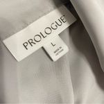 Prologue  Women's Silver Tie Back Balloon Long Sleeve Chic Blouse - size L Photo 5