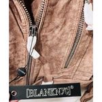BLANK NYC Moto Jacket Suede Leather Light Brown Coffee Bean NEW W/ Tags Size S Photo 9