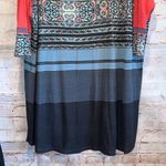 Free People  stepping out dress tunic top 3/4 raglan sleeves large striped pink Photo 3