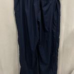 Nike Navy blue ankle zip lined track pants elastic waist oversized pockets Photo 0