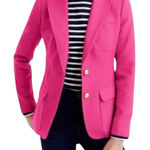 J.Crew  Rhodes Wool Twill Blazer Fuchsia Pink Womens 8 Preppy Academia Classic Photo 0
