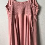 Button Front Midi Dress Womens 2X Smocked Fairy Cottagecore Soft Girl Romantic Pink Photo 7