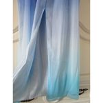 Jay Godfrey NWT Sinclair Blue Teal Ombre Chiffon Slit Front Maxi Dress Gown 4 Photo 7