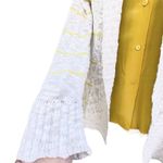 O'Neill O’Neill Open Knit Cardigan Loose Knit White Yellow Stripes Women’s S Beach Surf Photo 3