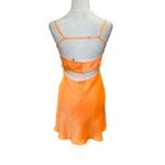 ZARA  NWT Orange Slip Mini Dress Large Spaghetti Strap Backless Party HoCo Skimpy Photo 3