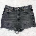 Topshop Women’s Washed Black Denim Jean Ripped Mom Shorts 8 Photo 0