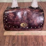 Wabags Brown Large Handcrafted Leather Turnlock Handbag Braided Handle‎ Brown Photo 1