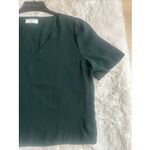 Aritzia Babaton by V-neck short sleeve blouse in dark green. Size M Photo 2