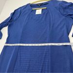 Ming Wang  Textured Panel Knit Sheath Dress  Womens Size 1X Blue Office Event NEW Photo 9