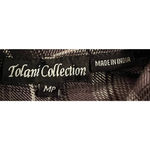 Tolani  Collection Women's Long Sleeve Black Gray Plaid Front Floral Back Size MP Photo 2