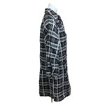 Club Monaco  Black Gray Linen Checkered Plaid Mini Puff Sleeve Shirt Dress Sz XS Photo 1