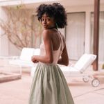 Gal Meets Glam ππ Alma Two-Color Gingham Halter Neck Dress ~ Green Tan 2 NWT Photo 2