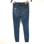 American Eagle  Womens Jeans Hi-Rise Jegging Dark Wash Distressed Stretch 4 Photo 1