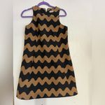 Tara Jarmon Black and Tan Wave Pattern Midi Dress Size 38 Photo 1
