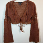 Forever 21 ✨ Brown Knit Shrug Sweater Small Photo 0