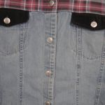 Vintage Multi Fabric Denim Plaid Ladies' Vest 2X Blue Photo 4