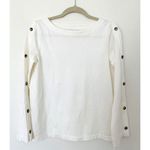 EUC J Jill Ponte Cream Stretchy Button Sleeve Pullover Sz XS White Photo 0