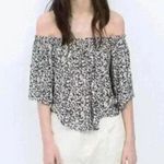 ZARA Trafaluc Daisy Print Flowy Off the Shoulder Crop Top Size L Photo 1