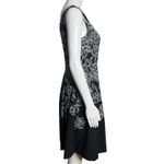 Ralph Lauren Lauren Dress Womens 4 Black White Fit & Flare Dark Floral Flowers Photo 1