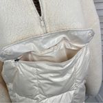 Fabletics Nelly Mixed Media Teddy Pullover Jacket Cream XL Half Zip Photo 6