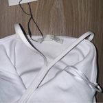 ZARA  White V Neck Halter Neck Ruffled Mini Dress - Size Small Photo 3