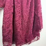 Catherines  Top Women's 4X Plus Burgundy Lined Lace Overlay Romantic Blouse NWT Photo 4