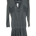 Cushnie et Ochs  gray cashmere blend v-neck pleated skirt sweater dress sz S NWT Photo 1