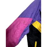 Vintage 80s Otello Pelle Color Block Insulated Puffer Jacket Size M Oversized Black Size M Photo 4