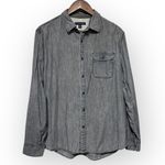 Banana Republic Women’s Black/ Grey Denim Button Up Shirt Size Large 100% Cotton Photo 1