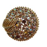 Vintage Coro Gold Tone Aurora Pave Rhinestone Brooch Pin Women’s Estate Jewelry Photo 0