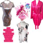 B Darlin 3‎ PC. GLAM DIVA HOT PINK SEQUIN DRESS BEADED TOP NWT BUNDLE SZ. LARGE Photo 1