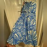 Vineyard Vines Nautilus Shell Print Cornflower Blue Strapless Dress size 2 NWT Photo 6