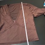 Abercrombie & Fitch ✨  Long-Sleeve V-Neck Mesh Top Brown Small Photo 10