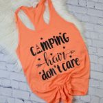 Next Level Apparel Camping Hair Don't Care Tank, Orange tank, Next Level tank Photo 0