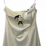 PacSun NWT  S  Dress Bow Detail Satin Tube Strapless Mini White Womens Bodycon Photo 2