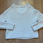 Aerie ‎ Oversized Chunky Knit Cream Sweater Women’s XS-M Cozy Pullover Christmas Photo 0