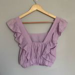 FAVLUX Fashion Purple Lavender Ruffle Crop Top Size Medium Photo 2