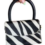By Far Pony Hair Mini Bag Zebra Print Black White Micro Tote Purse Y2K Photo 0