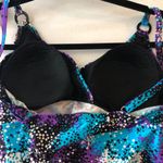 Ocean Dream Signature Tankini Top Molded Cups V Neck Purple Blue Dots 8 Photo 2