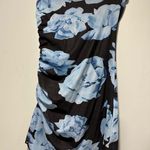 Floral Black and Blue Dress Size M Photo 0